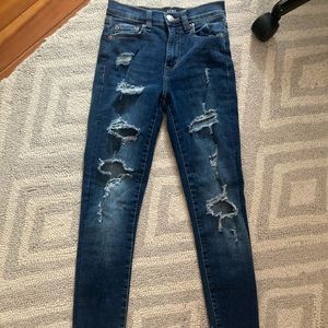 aeropostale dark wash ripped jeans.